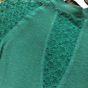Holiday green lace top from Free People